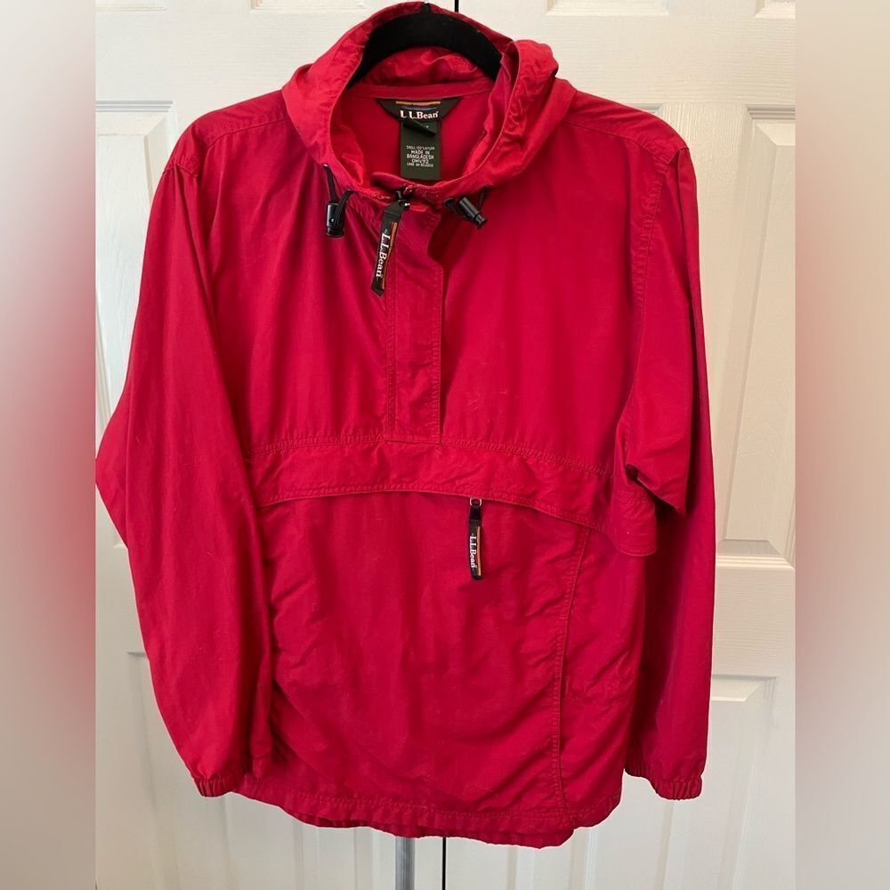 L.L. Bean Vintage Red 1/4 Zip Pullover Jacket Size Medium